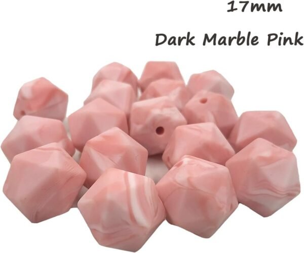 30pcs Silicone Polyhedron Beads BPA Free Hexagon Beads 17mm Food Grade Silicone