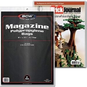 BCW Crystal Clear 2-mil Polypropylene Magazine Bags 8-3/4 X 11-1/8 with 1-1/2