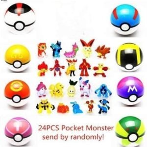 SBGYRO TOYS 8 Collectible Pokeball + 24PCS Mini Poke Action Figures mon