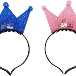 Konger LED Flashing Light Up Crown Headband Glowing Tiara Hairband Hair Hoop