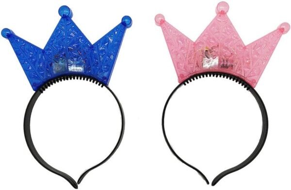 Konger LED Flashing Light Up Crown Headband Glowing Tiara Hairband Hair Hoop