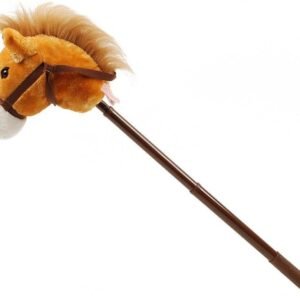 Linzy Hobby Horse, Galloping Sounds with Adjustable Telescopic Stick, Brown 36