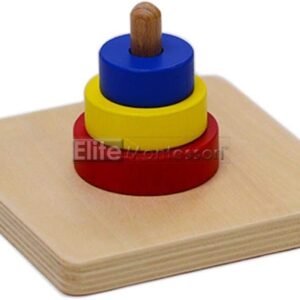 Elite Montessori Three Discs on a Vertical Dowel Kit Toy