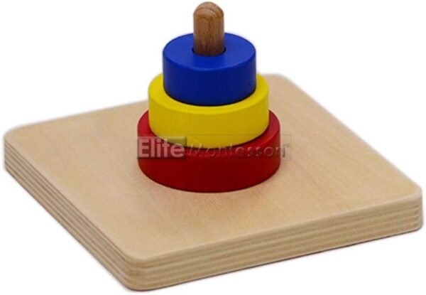 Elite Montessori Three Discs on a Vertical Dowel Kit Toy