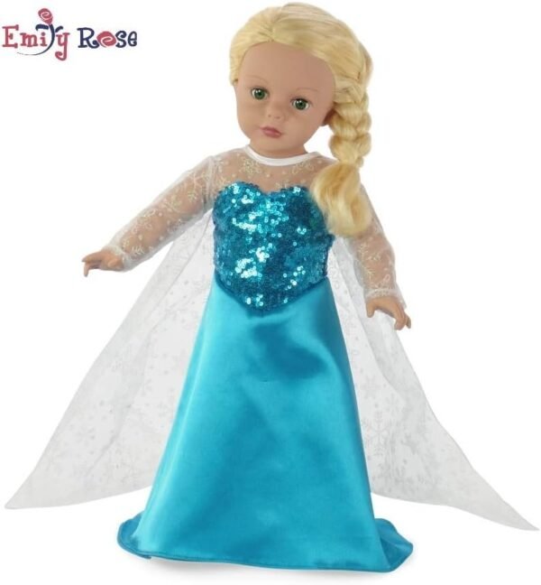 Fits 18 American Girl Dolls Princess Elsa Frozen Inspired Dress 18 Inch
