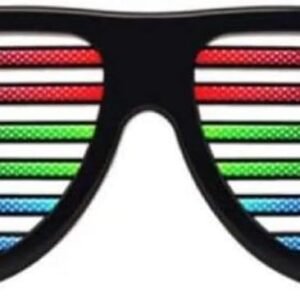 LED Glasses, Light up Glasses, USB Rechargeable Flashing Glasses Music Sound Activated,