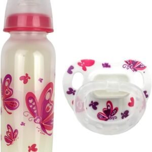 Reborn Butterfly Faux Fake Formula Milk Bottle Sealed Matching Putty Pacifier Baby