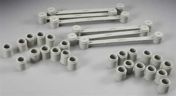 HO 4-Lane Bridge Support 6 Supports w/Cross Members & 24 Attachable Risers