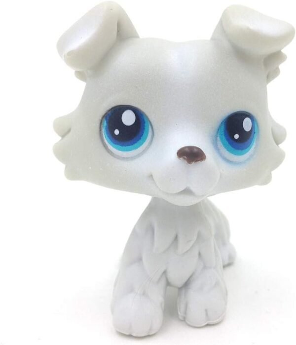 mipsl Action Figures Grey Collie Dog Blue Eyes Kids Toy Gift 363