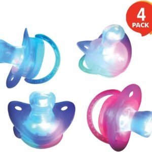 ArtCreativity Light Up LED Pacifier Toys - Set of 4 - Flashing