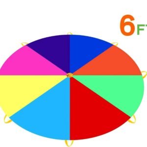 Pantrasamia Kids Play Parachute 6 Foot for Kids with 8 Handles, Multicolored