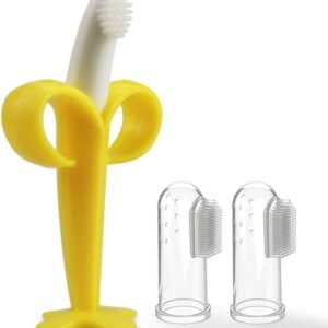 Baby Toothbrush and Teether, 3 in Pack, Silicone Infant Training Finger toothbrushes