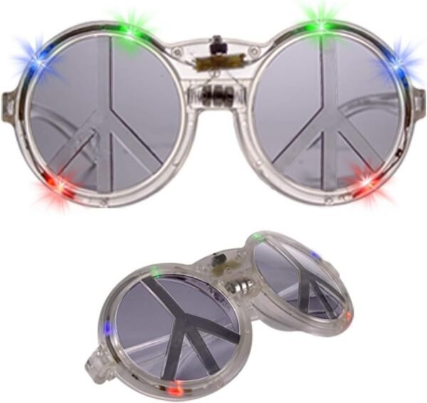 Fun Central G734 LED Light Up Peace Sign Sunglasses - Multicolor