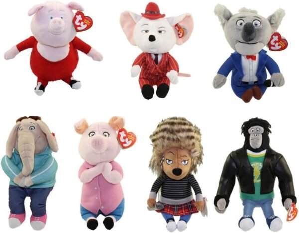 TY Beanie Babies - SING - SET OF 7 Ash, Buster, Gunter,