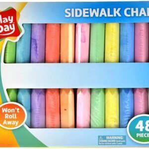 Play Day 48-Piece Wont Roll Away Sidewalk Chalk Kit Toy