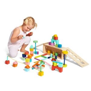 The Block Set by Lovevery Solid Wood Building Blocks and Shapes +