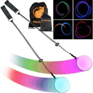 Firetoys Slow Fade Multi-Coloured LED Glow Poi & Firetoys Bag