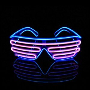 KOJOTON Shutter EL Wire Neon Rave Glasses Flashing LED Sunglasses Light Up