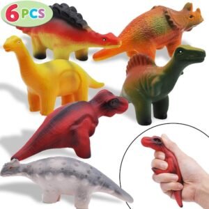JOYIN 6 Pieces Dinosaur Squishy Toys Set for Slow Rising Stress Relief