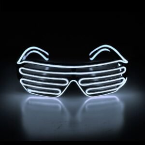 Aquat Light Up Flashing Shutter Neon Rave Glasses El Wire LED Sunglasses