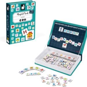 Janod MagnetiBook 143 pc Magnetic Educational Alphabet Game for Learning to Read