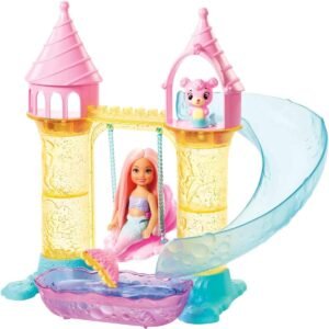 Barbie Dreamtopia Mermaid Playground Playset, with Chelsea Mermaid Doll, Merbear Friend Figure