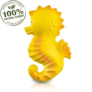 Pure Natural Rubber Baby Bath Toy - Nalu The Seahorse - Without