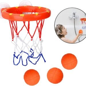 Toddler Bath Toy Basketball Hoop Balls Playset for Boys Girls Kids, Bathtub