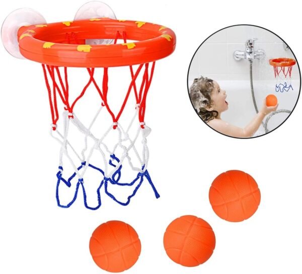 Toddler Bath Toy Basketball Hoop Balls Playset for Boys Girls Kids, Bathtub