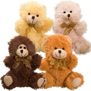 4 Cuddly Cousins Plush Sitting Stuffed Bears 7 Brown Tan Beige Rusty