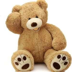 MorisMos Giant Teddy Bear with Big Footprints Plush Stuffed Animals Light Brown