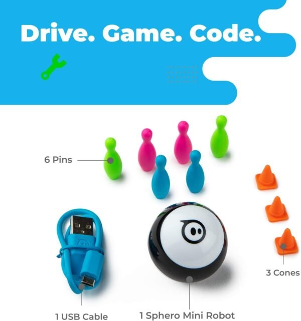 Sphero Mini Black App-Enabled Programmable Robot Ball - STEM Educational Toy for