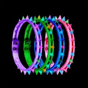 Fun Central 12 Pieces - LED Light Up Spike Choker Necklace for