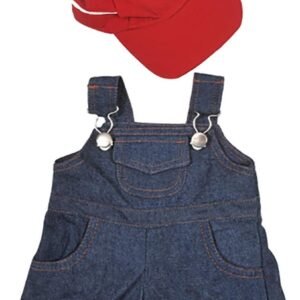 Farmer Outfit with Cap Outfit Teddy Bear Clothes Fits Most 14' - 18' Build-A-Bear and Make Your Own Stuffed Animals