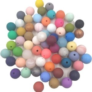 Baby Silicone Beads Teether 100pcs 15mm Teething Beads Round Loose Organic Nursing