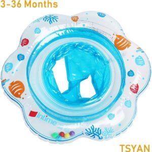 TSYAN Inflatable Baby Swimming Pool Float Ring with Safely Seat Double Airbag