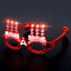 Mammoth Sales LED Flashing Light Up Happy Birthday Cake Party Glasses Shades