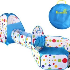 EocuSun 3-in-1 Folding 3pc Kids Play Tent with Tunnel,Play Crawl Tunnel for