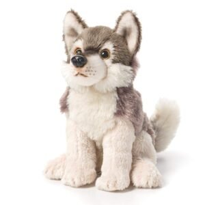 DEMDACO Little Silver Grey Wolf Childrens Plush Beanbag Stuffed Animal Toy