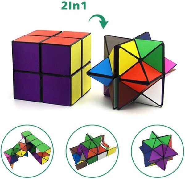 Euclidean Cube Star Cube Magic Cube Set 2 Piece, Transforming Cubes Magic