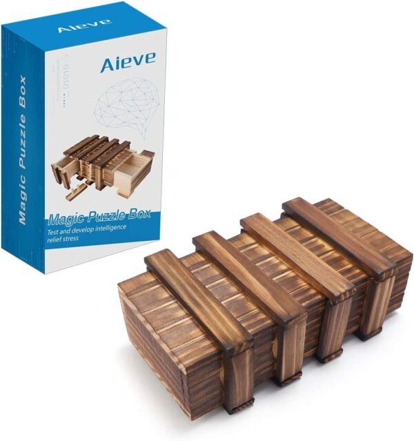 AIEVE Puzzle Box, Puzzle Box for Adults, Difficult Magic Box Wooden Puzzle
