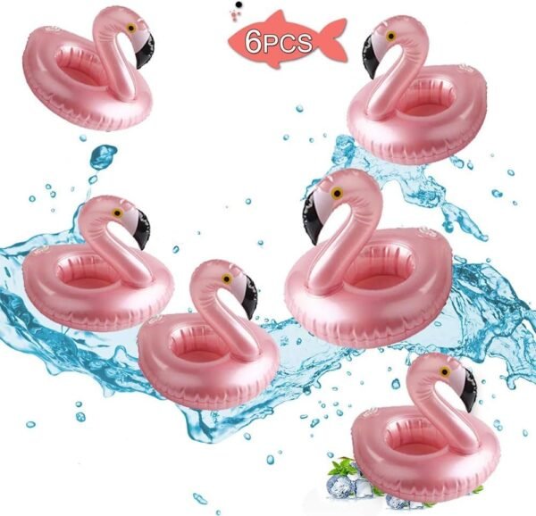Brave Hours 6 Pack Drink Floats Cute Animal Pool Drink Holder Set