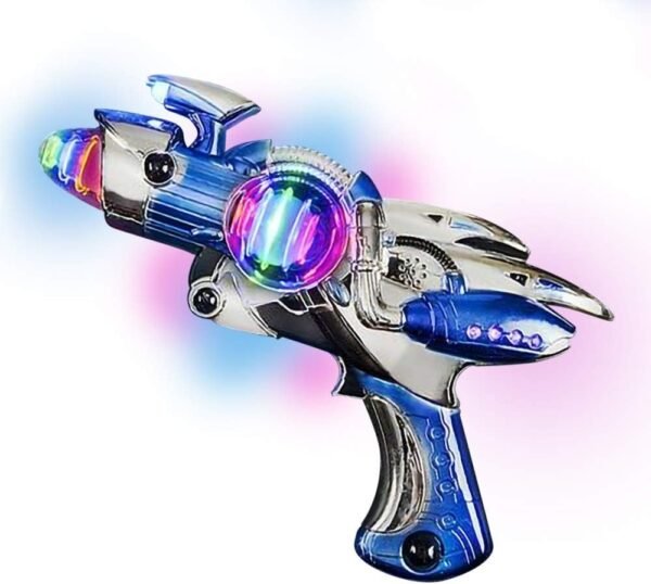 ArtCreativity Blue Super Spinning Space Blaster Laser Gun with Flashing LEDs and