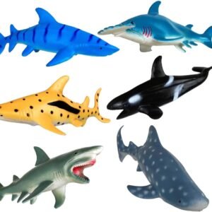 Shark Toys Figures,Ocean Animals,Plastic Sea Creatures,Kids Gifts,Zoo Animals,Aquatic Educational Toys,6 Piece