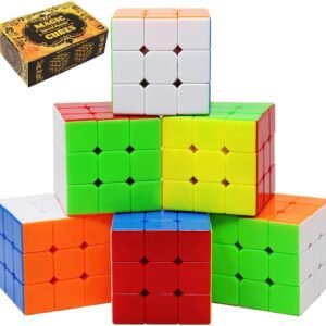 Speed Cube 6 Pack Magic Cube 3x3x3 Cube; Easy Smooth Turning Stickerless