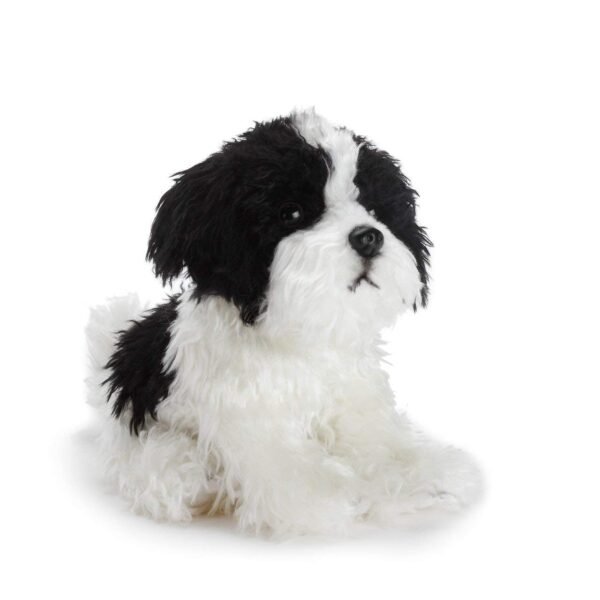 DEMDACO Sitting Small Havanese Dog Black and White Childrens Plush Stuffed Animal