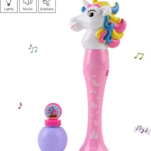 Vokodo Unicorn Bubble Blower Wand 14 Inch Blows Hundreds Per Minute With
