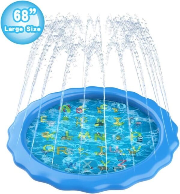 XBUTY 3-in-1 68 Splash Pad, Sprinkler for Kids and Toddler Pool for