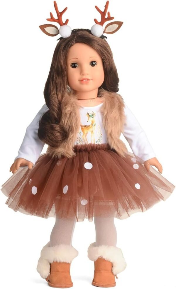 sweet dolly Doll Clothes Deer Costume Tutu Dress fits 18 Inch American