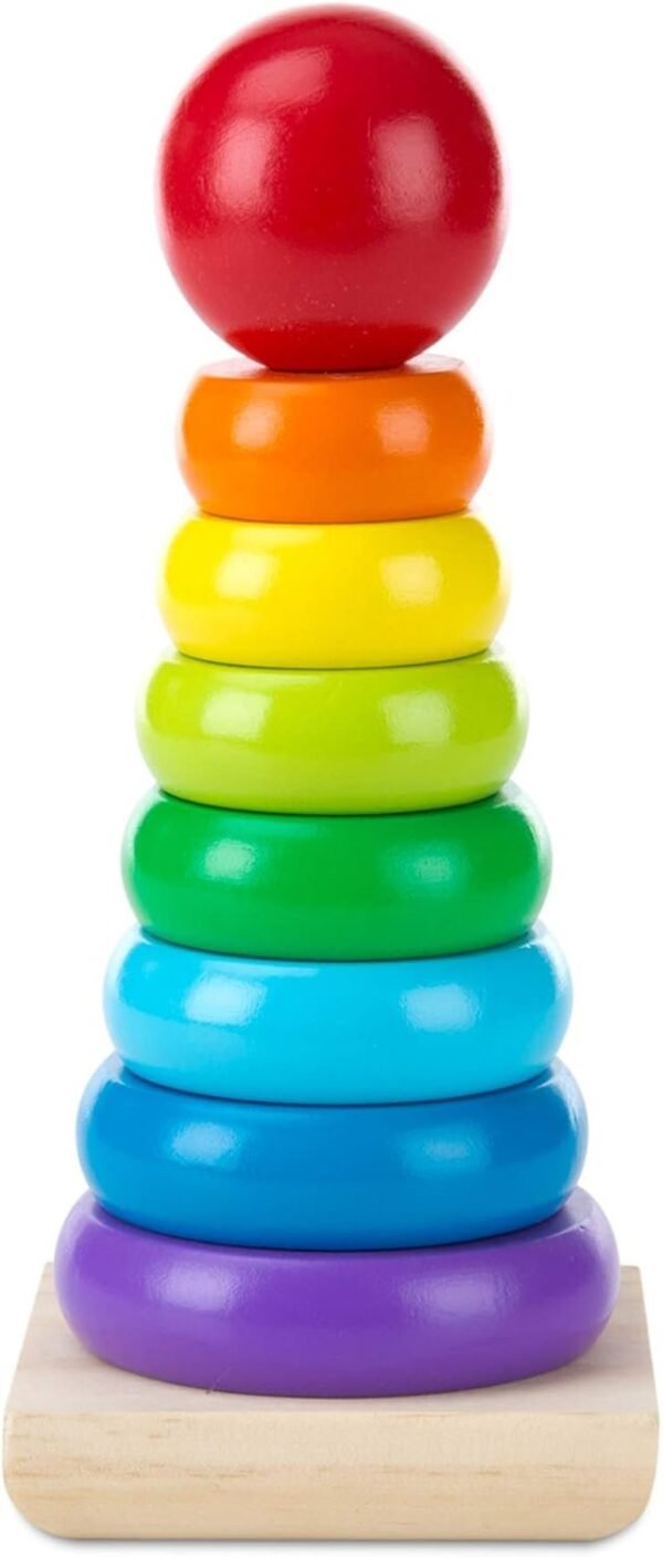 Melissa & Doug Rainbow Stacker Wooden Ring Educational Toy Kit